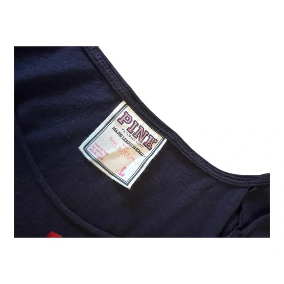 Victoria’s Secret PINK Boston Red Sox Baseball Tee Navy Size L - Picture 3 of 3
